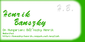 henrik banszky business card